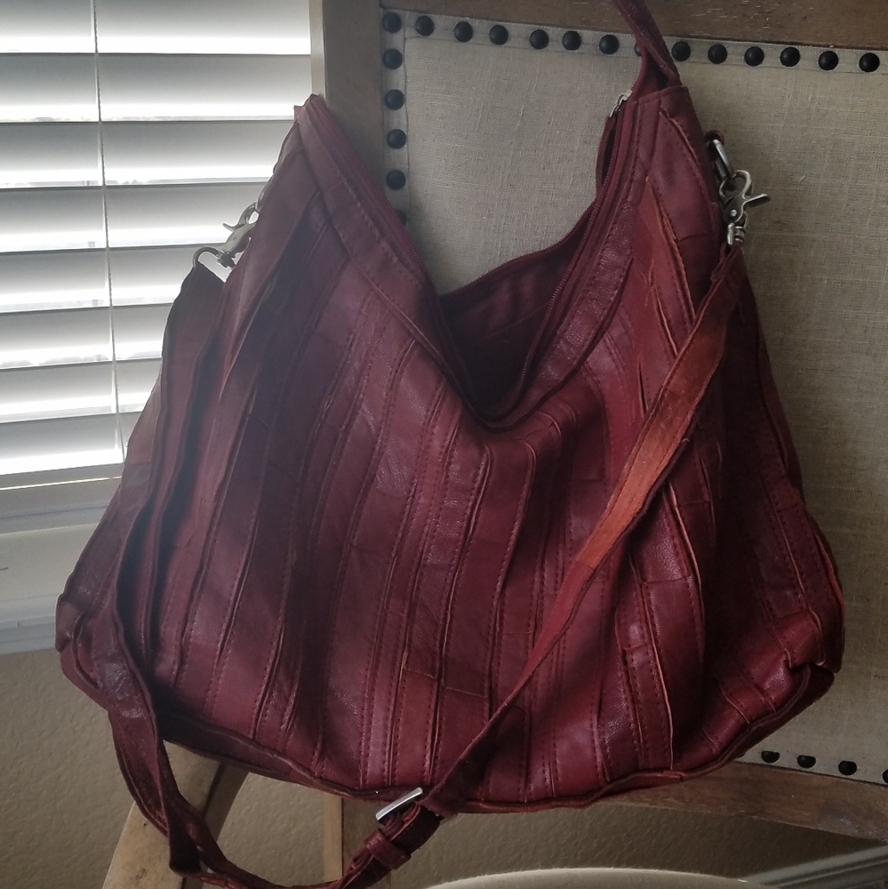 Chocolat blu red leather bag
